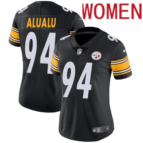 Women Pittsburgh Steelers #94 Tyson Alualu Nike Black Vapor Limited NFL Jersey